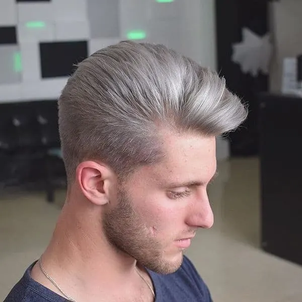 blowout hairstyle for silver hair