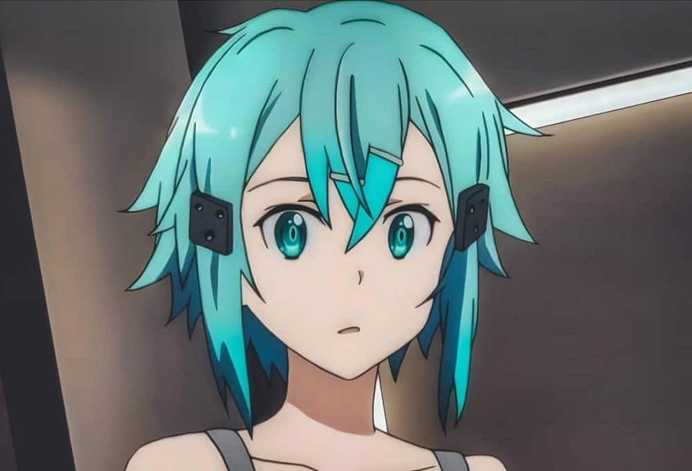 Sinon with Short Pastel Blue Hair