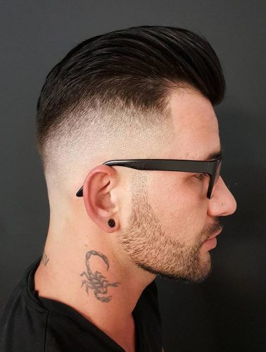 slicked back haircut with zero fade