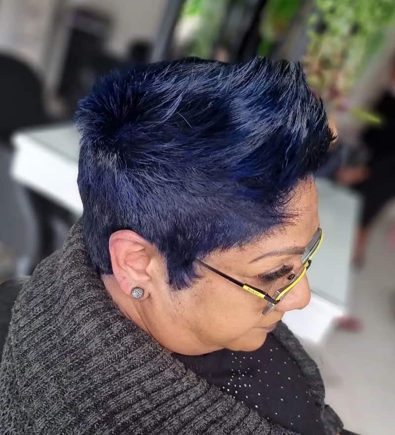 Spiky Midnight Blue Short Hair
