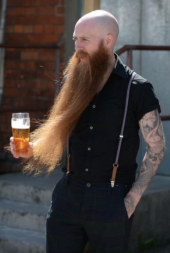 Straight long beard for men