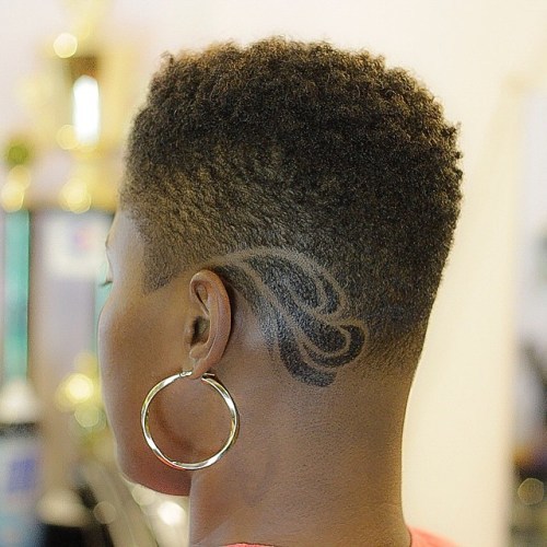 Undercut with TWA hairstyle design for women 