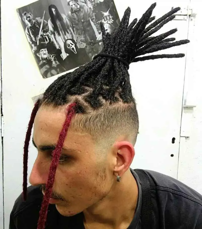 Taper Fade with Dreadlock Ponytail