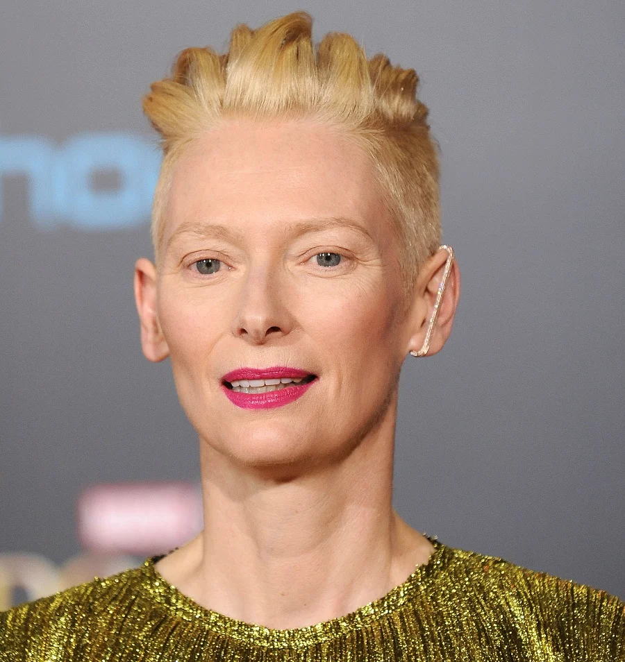 Tilda Swinton androgynous pixie cut