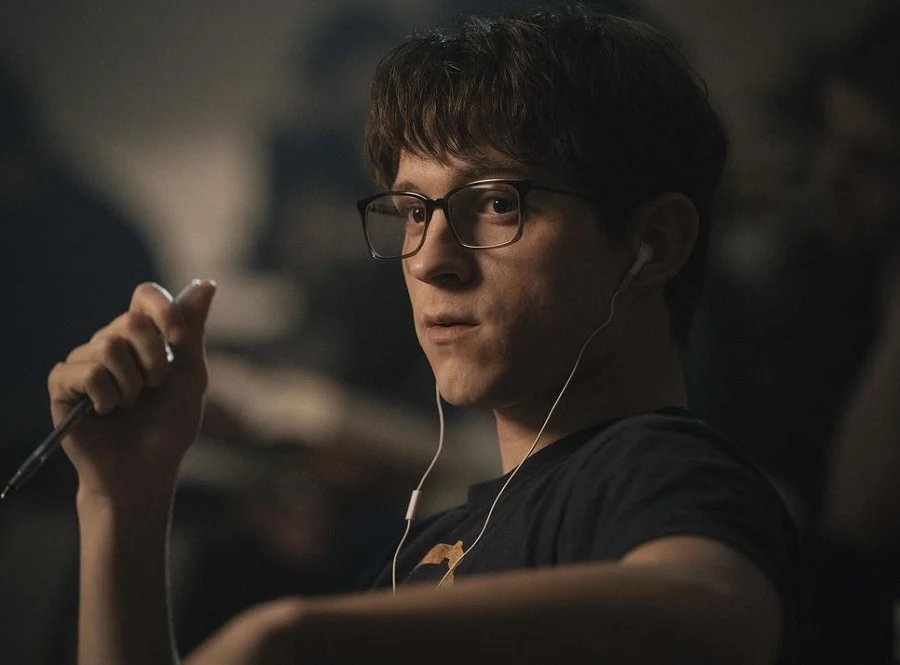 Tom Holland hairstyle with glasses