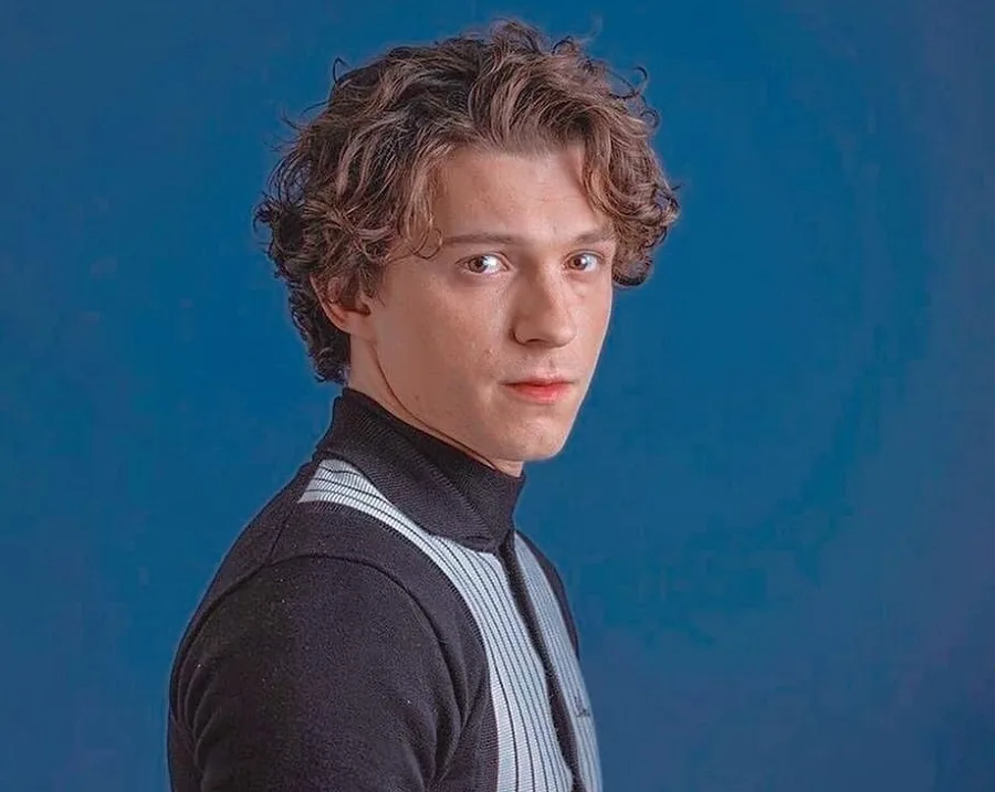 Tom Holland medium curly hairstyle