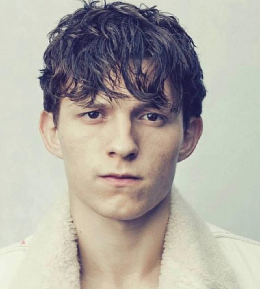 Tom Holland messy hairstyle