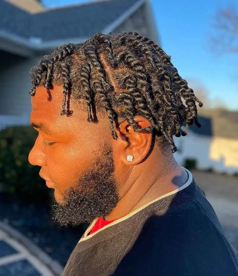 Twisted Coils for 90s Men Hairstyle