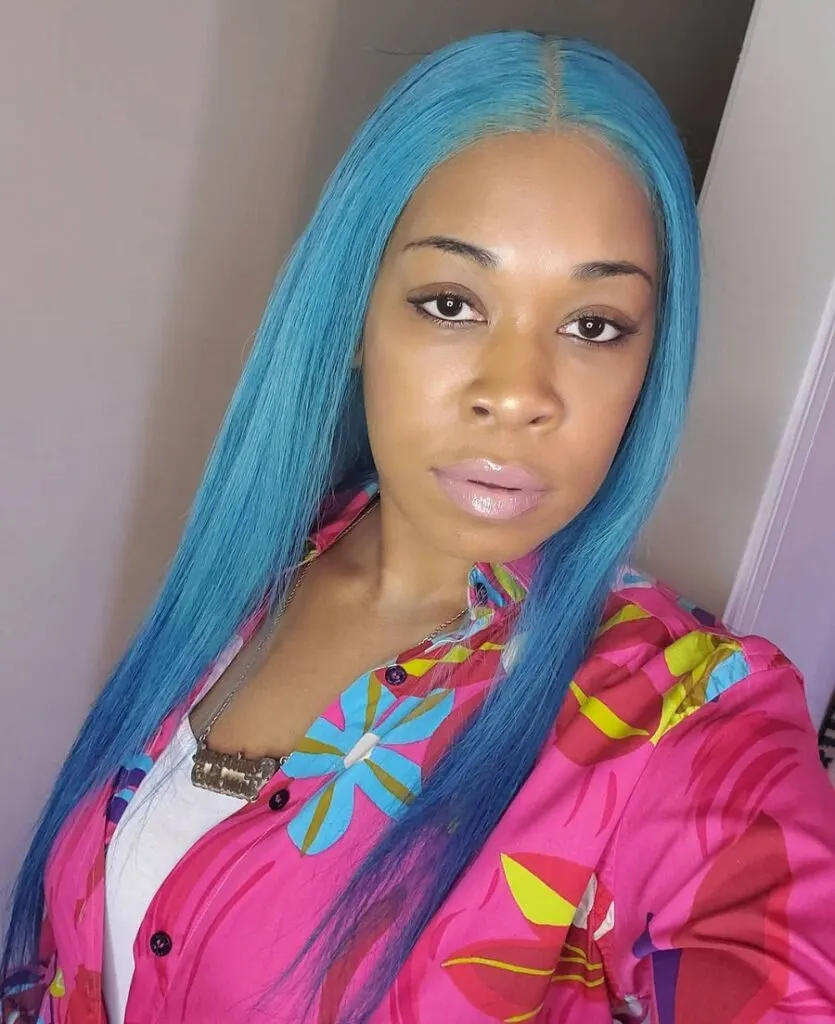 Two Tone Blue Hair for Black Girls