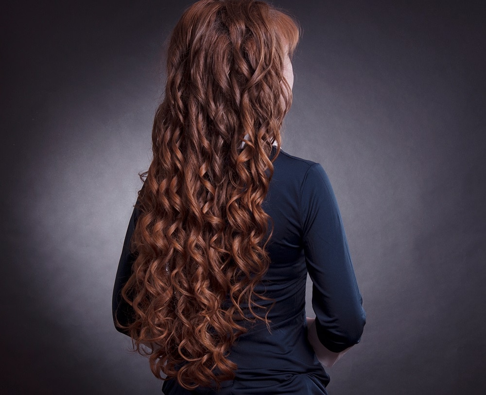 U-cut long brown curls with Bangs