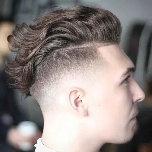 Curly Long Hair Undercuts for men