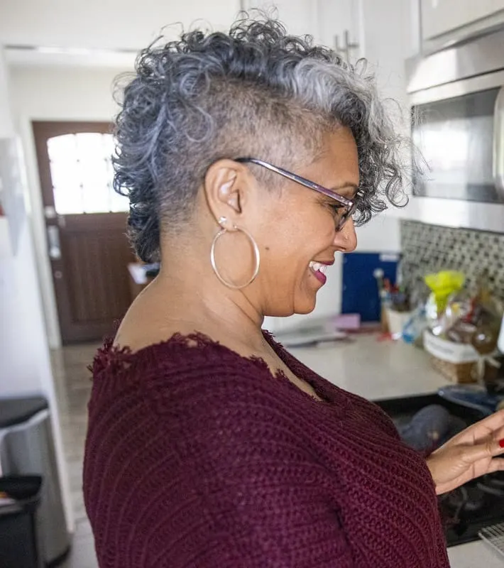 Undercut Hairstyle for Women Over 50 With Overweight