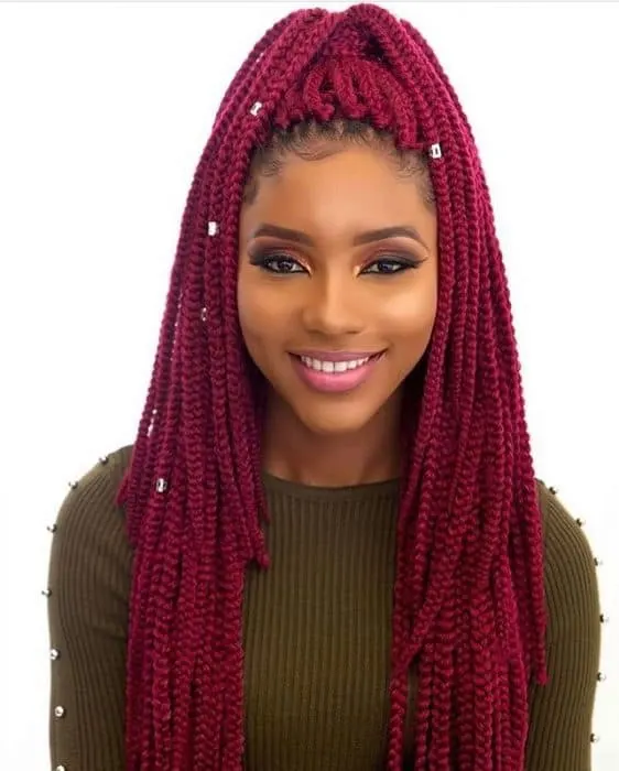 Ponytail box braid hairstyle