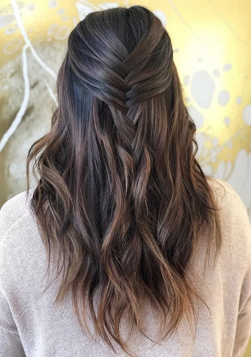 V-Shaped Hairstyle with Braids