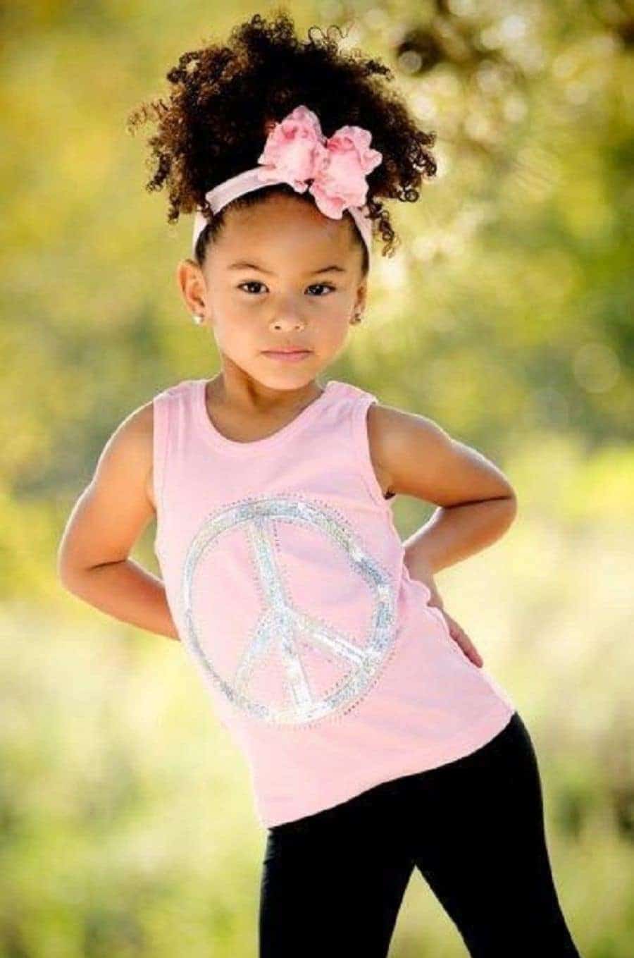Afro Bun hairstyle for little black girl