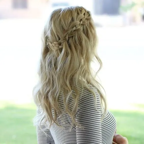 girl favorite Wacky Waterfall Braid Updos hairstyle