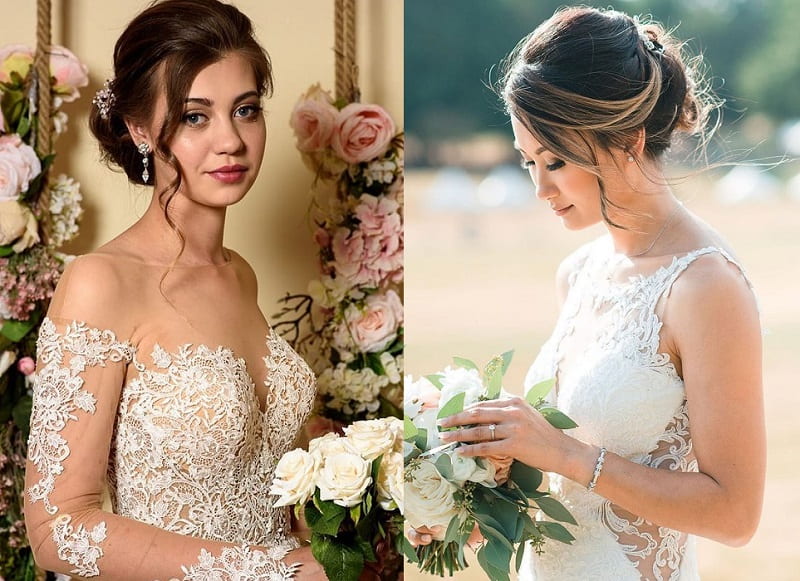 Wedding Updo for Round Face