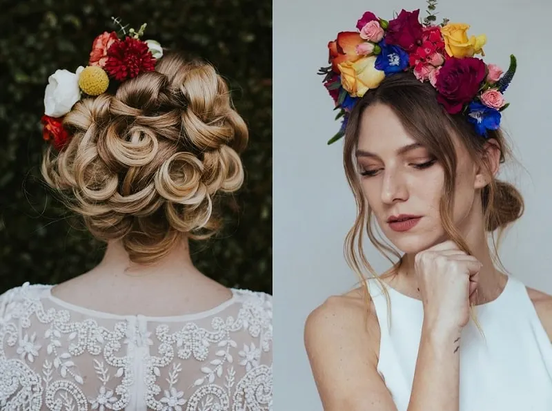 Wedding Updos with Flowers