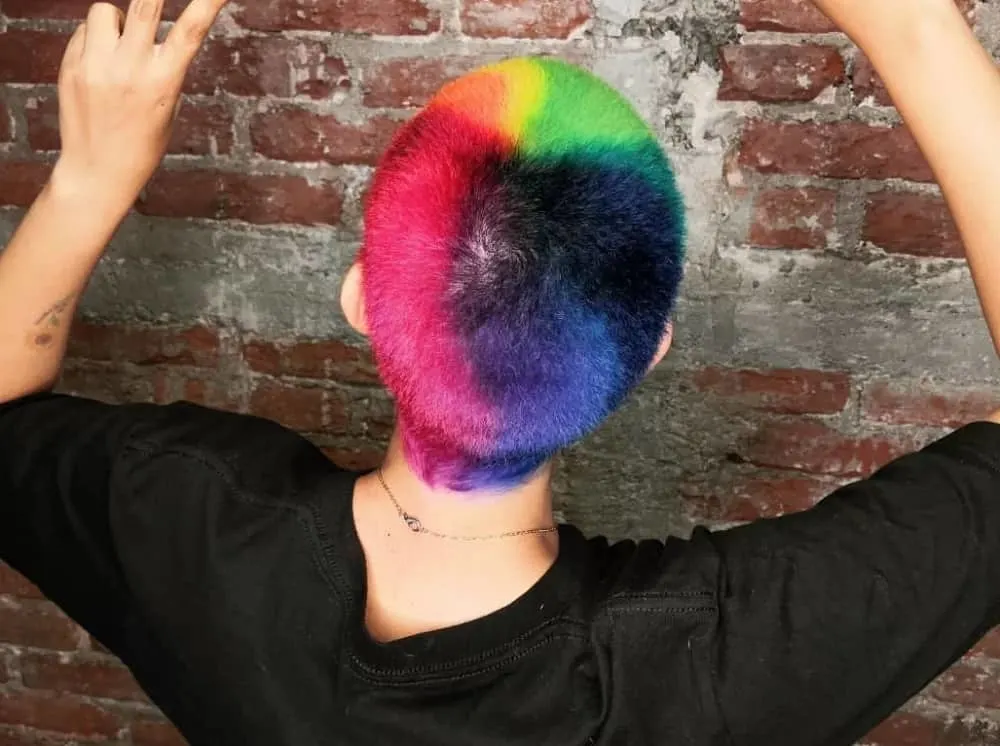 Woman with Rainbow Buzz Cut