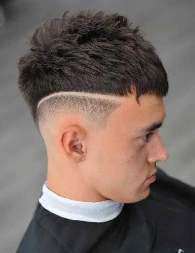 Young Men Hairstyle with Line