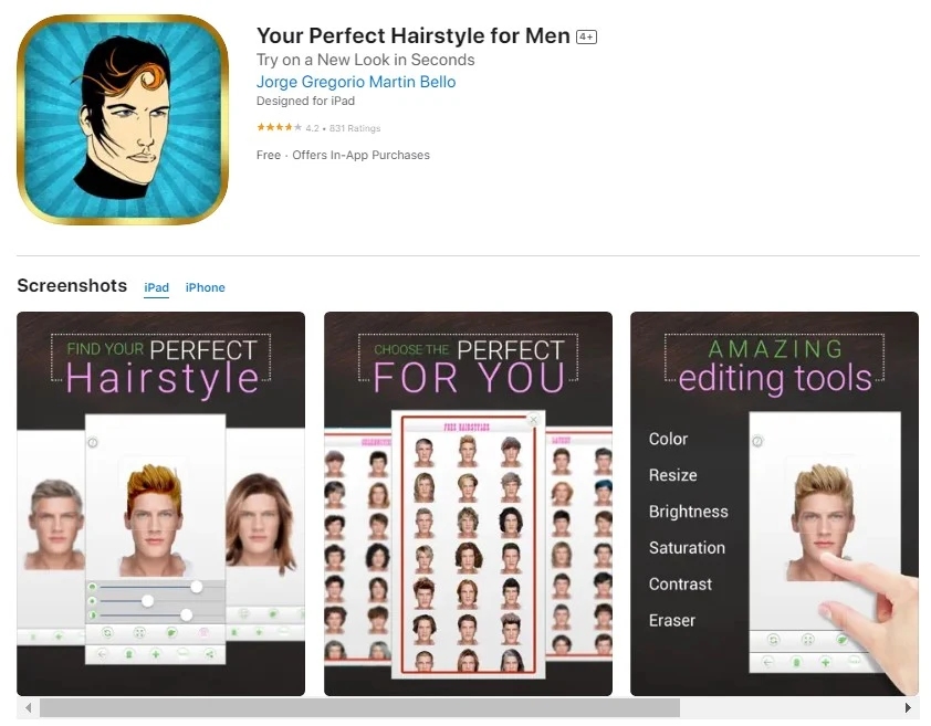 iOS hairstyle app your perfect hairstyle for men