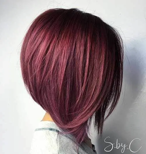 Bright Red A-line Bob Style