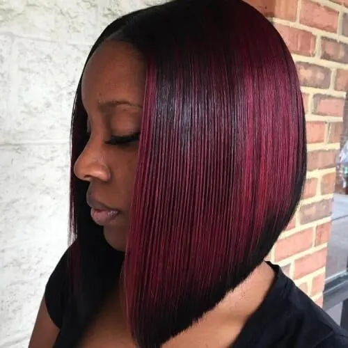 Black and Red A-line bob Style