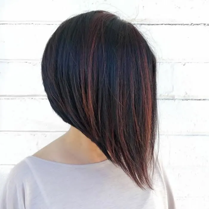 a line bob haircut with highlights