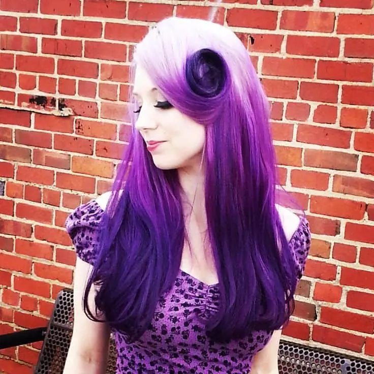 Purple Fade Hair Colors for Green Eyes girl 