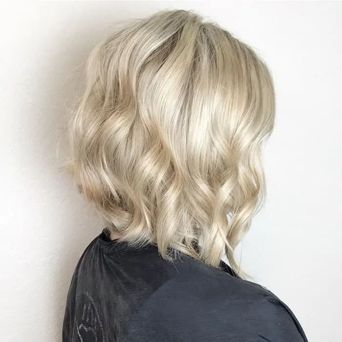 shoulder length platinum bob