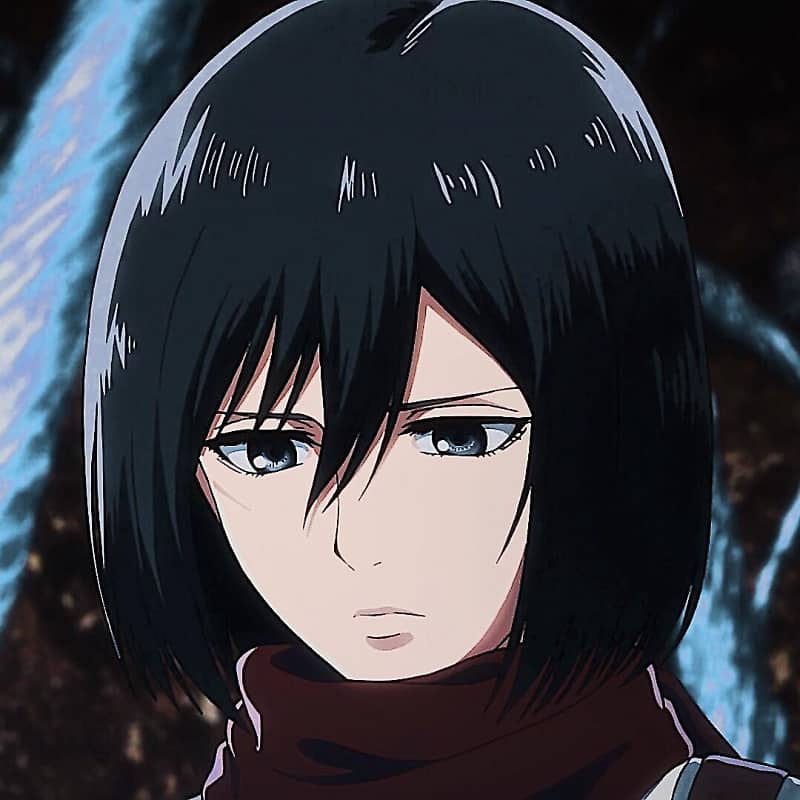 ackerman-mikasa - anime girl with black hair and black eyes