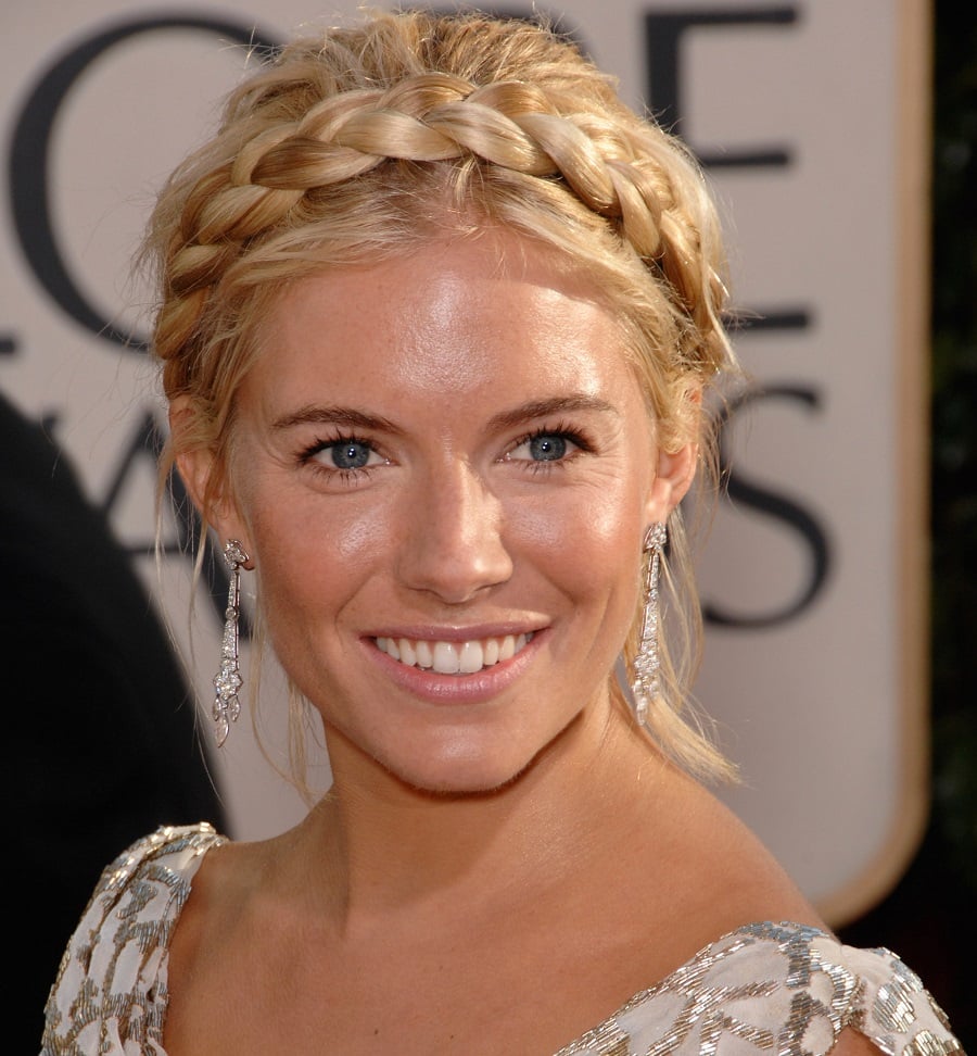 actress Sienna Miller with blonde hair and blue eyes