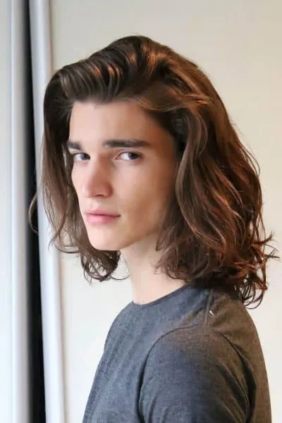 boy's wavy long hair