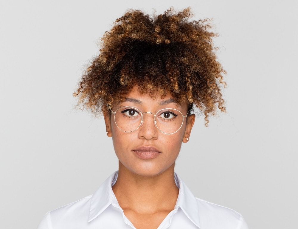 afro bangs for square faces with glasses