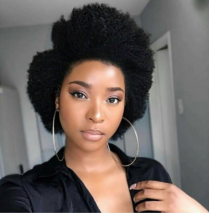 black women Short Afro with curly hairstyle