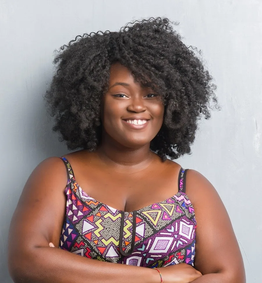 afro curls for overweight women