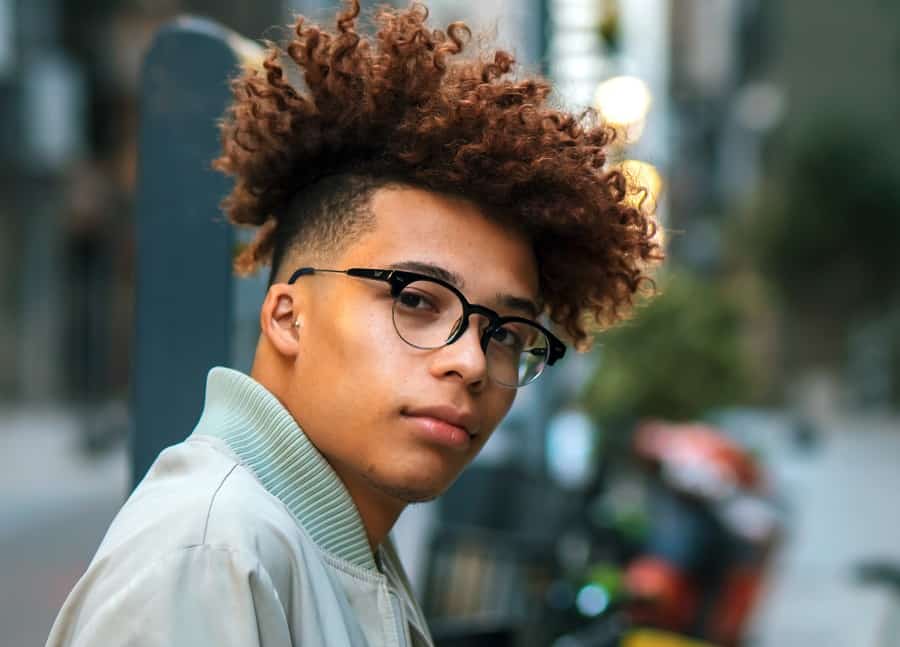 afro curls with taper fade