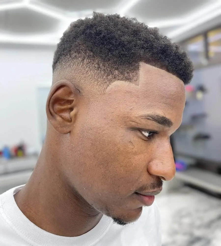 afro hair with low skin fade