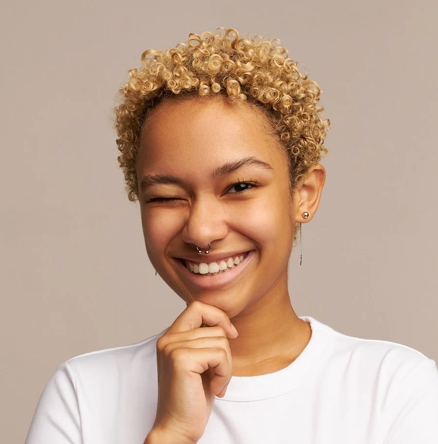 afro hairstyle for women with big noses