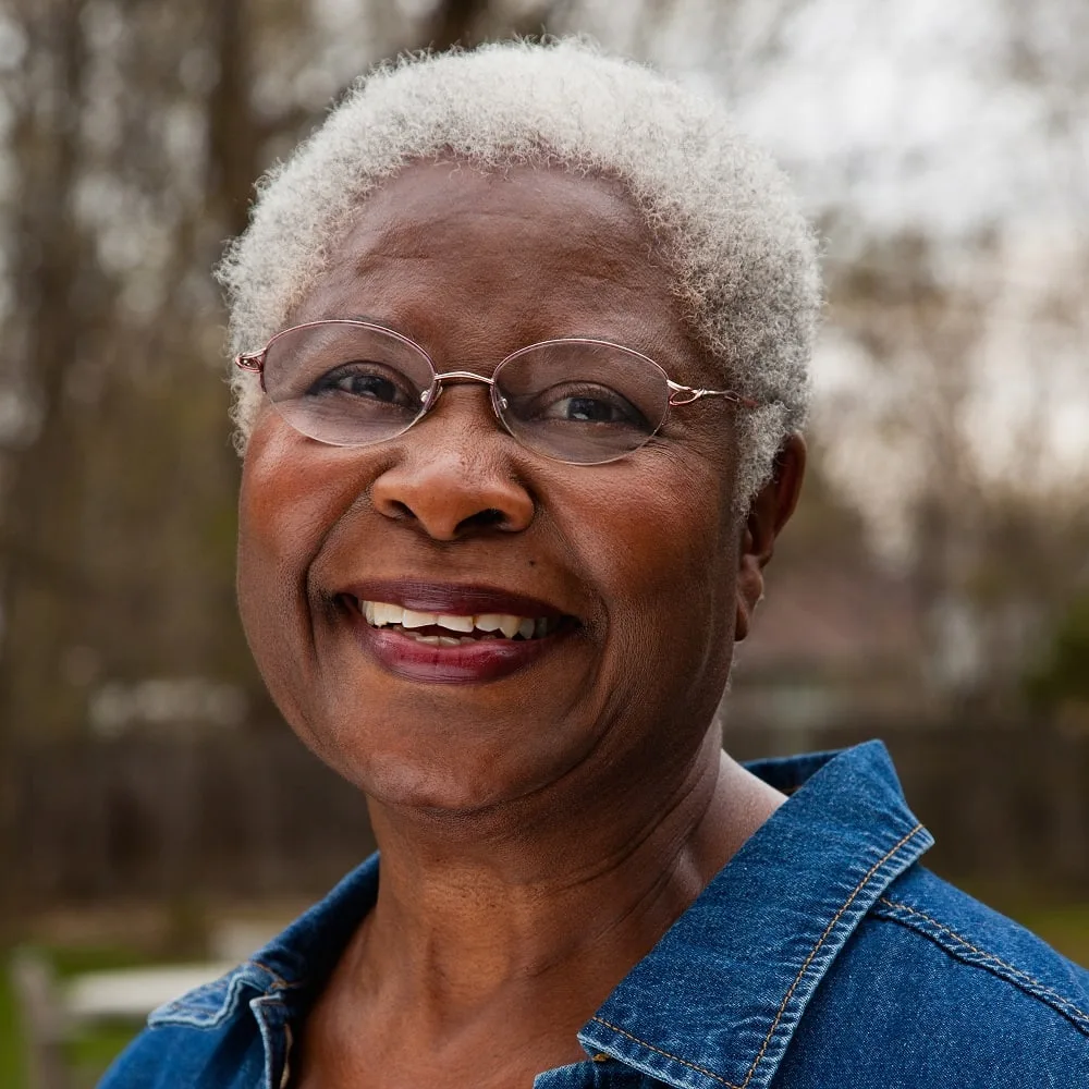 afro pixie cut for round faces over 50