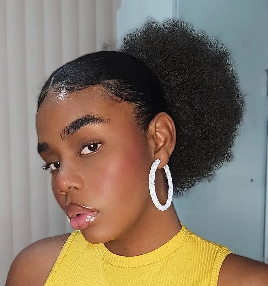 afro puff updo