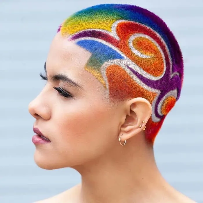 colorful androgynous hairstyle