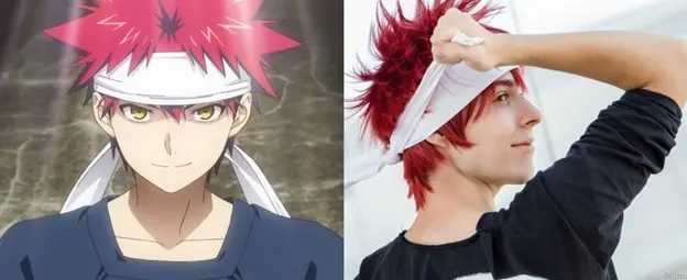 Soma Yukihira's Hairstyle with red Hair