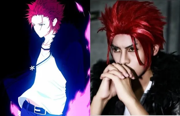 Mikoto Suo's hairstyle with red hair