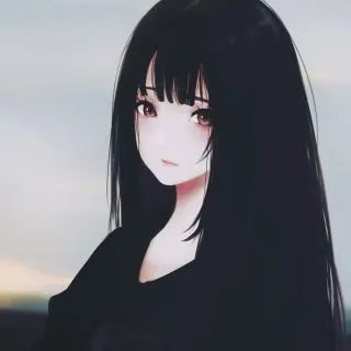 anime girl with black hair