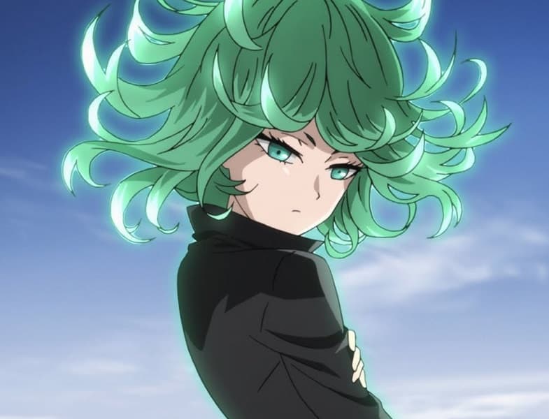 anime girl Tatsumaki with green hair