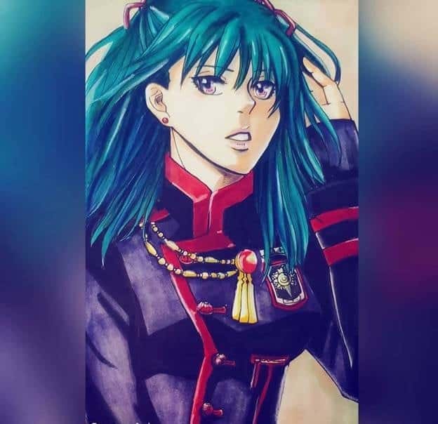 anime character LenaLee with green hair