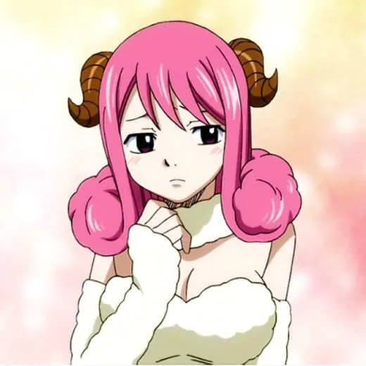 anime girl Aries with pink hair bangs
