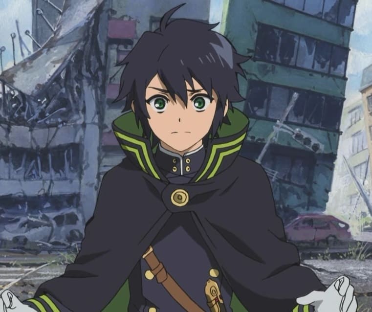 Yuuichirou Hyakuya - anime guy with black hair and green eyes
