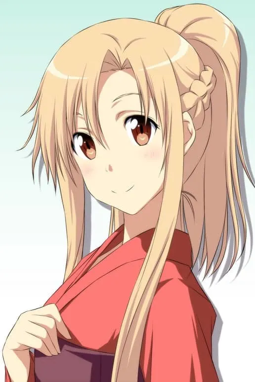 Anime Girl with Brown Ponytail and Side Bangs